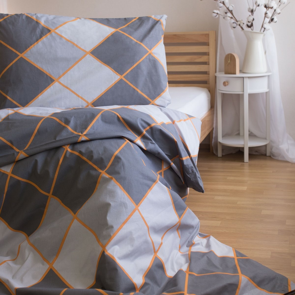 Jerry Fabrics Bavlněné povlečení Káry tmavě šedá