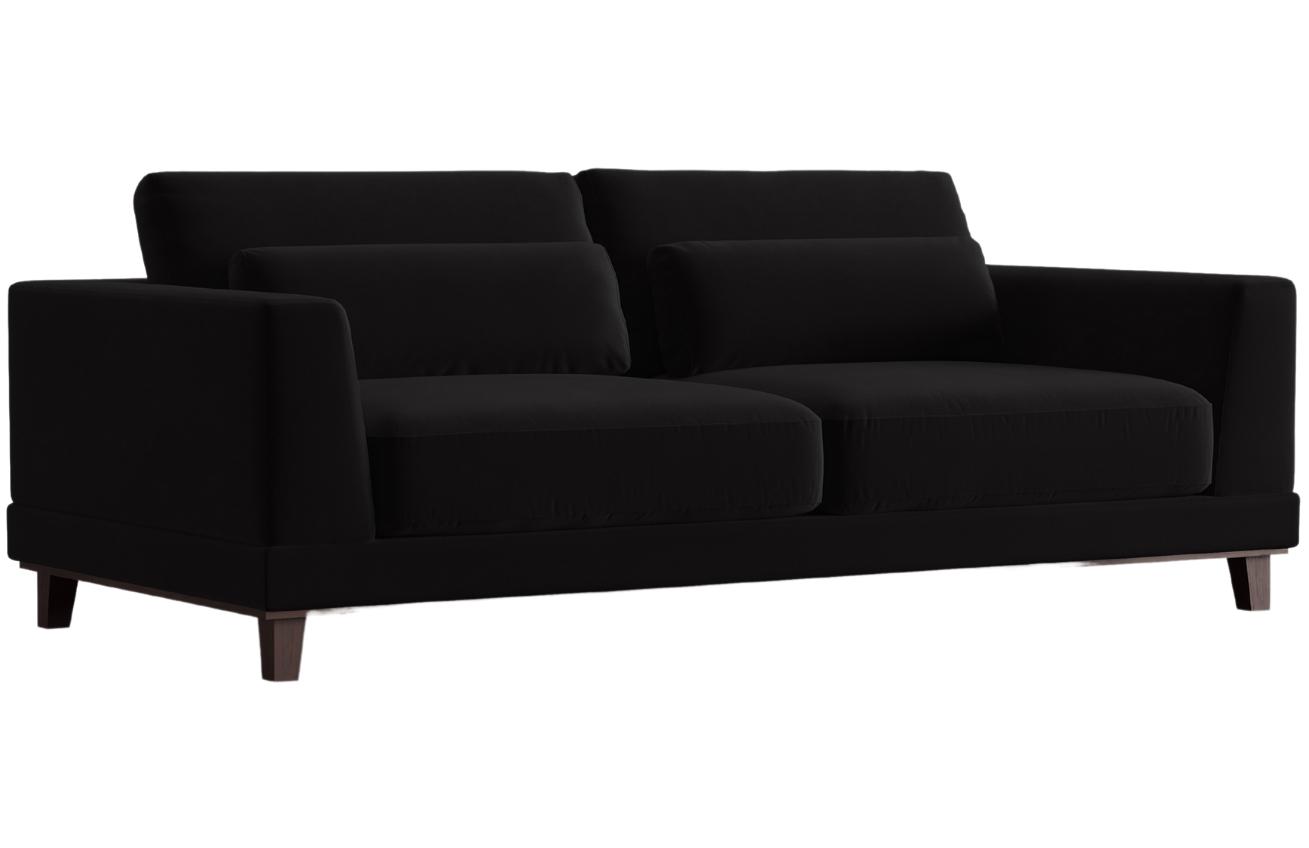 Černá sametová třímístná pohovka Windsor & Co Leon 219 cm