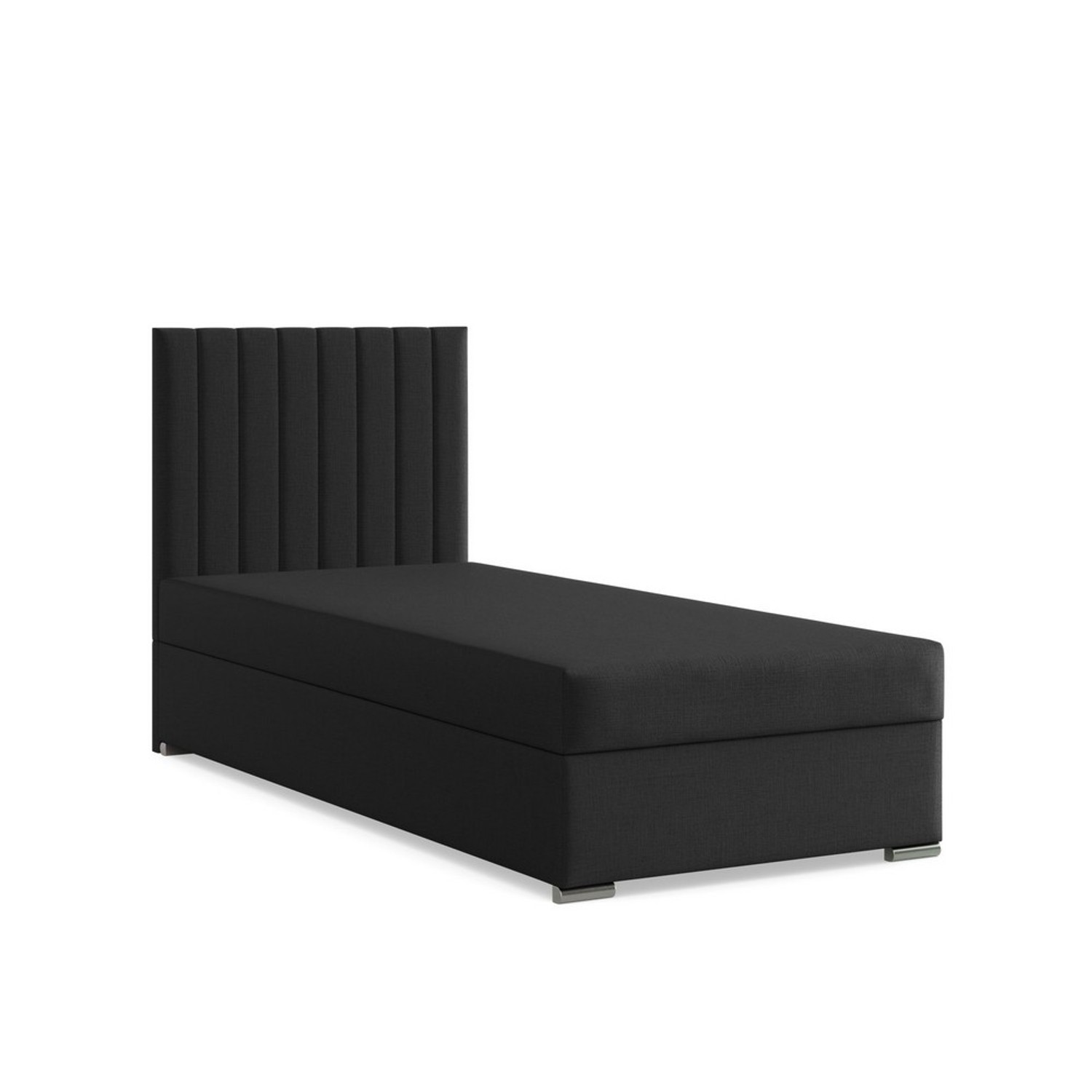 Čalouněná postel AGEN 90x200 cm s pružinovou matrací Černá