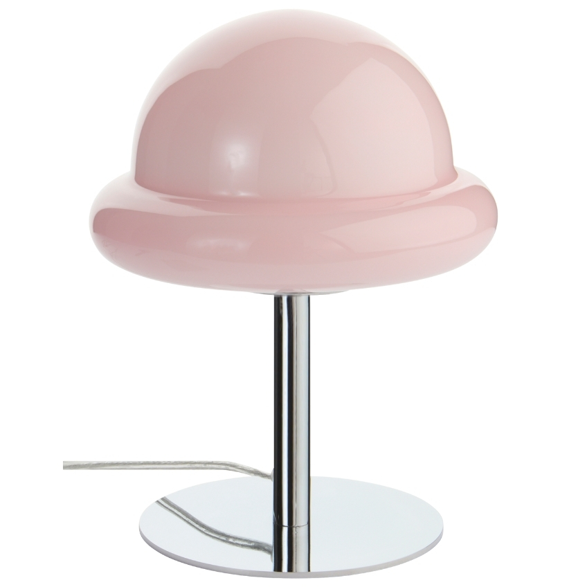 Jotex Světle růžová skleněná stolní lampa BUBBA