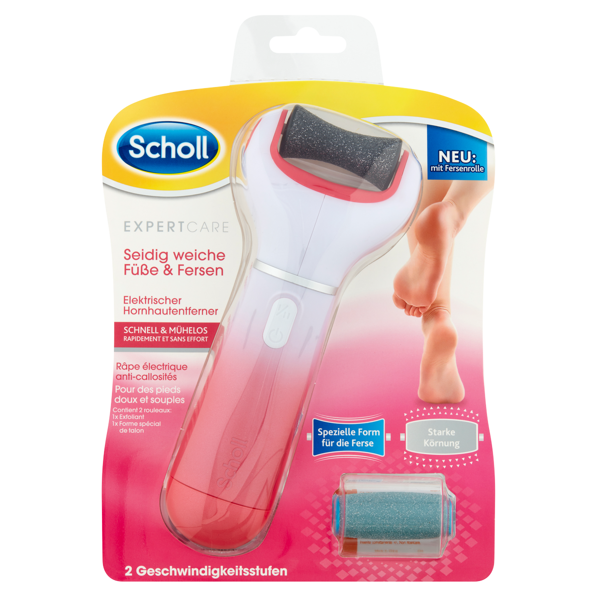 Scholl Elektrický pilník na chodidla + 2 rotační hlavice Velvet