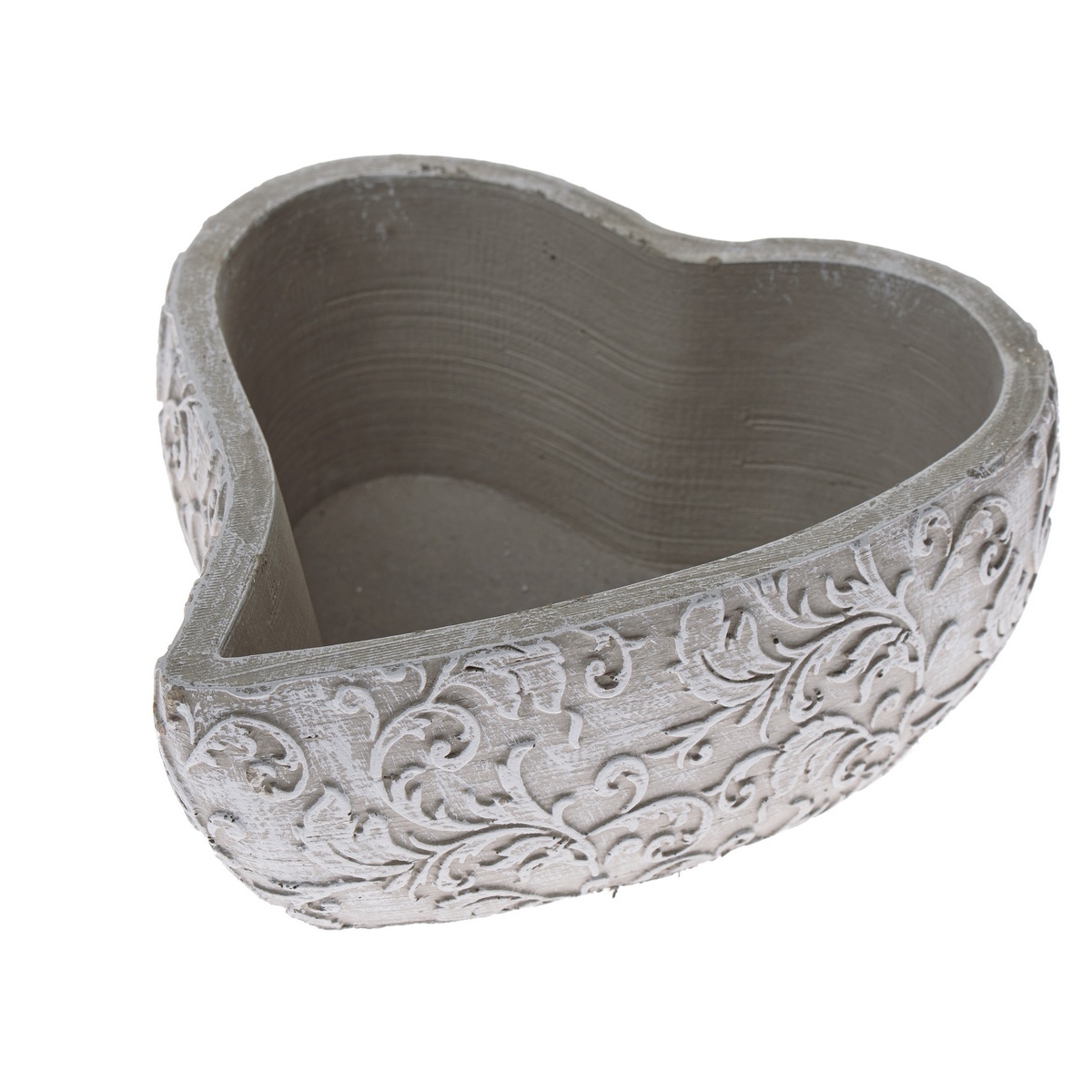 Betonový obal na květináč Lace heart šedá