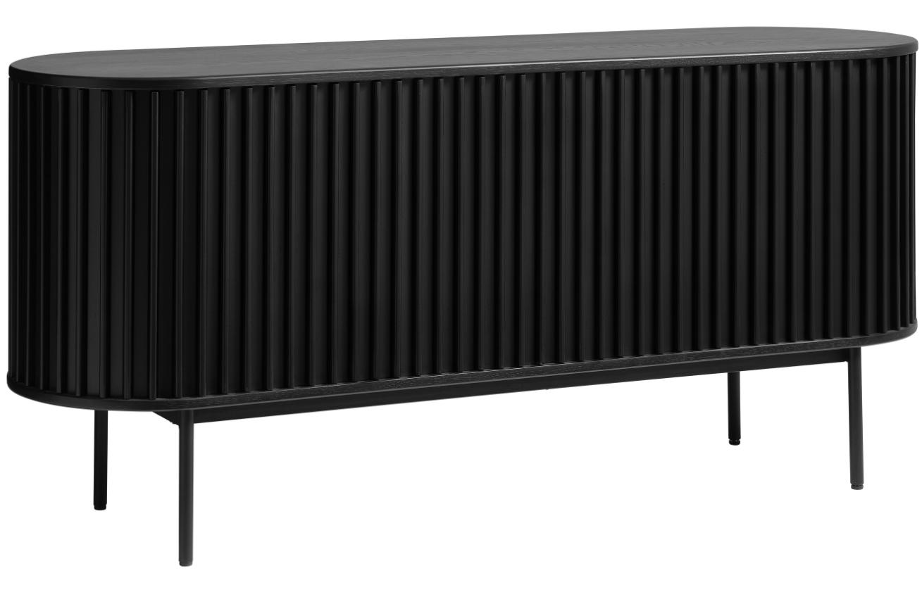 Černá dubová komoda Unique Furniture Siena 160 x 45 cm
