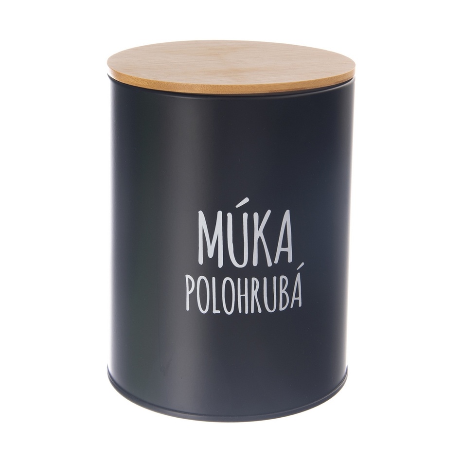 Dóza plech/bambus pr. 13 cm Múka polohrubá BLACK SK