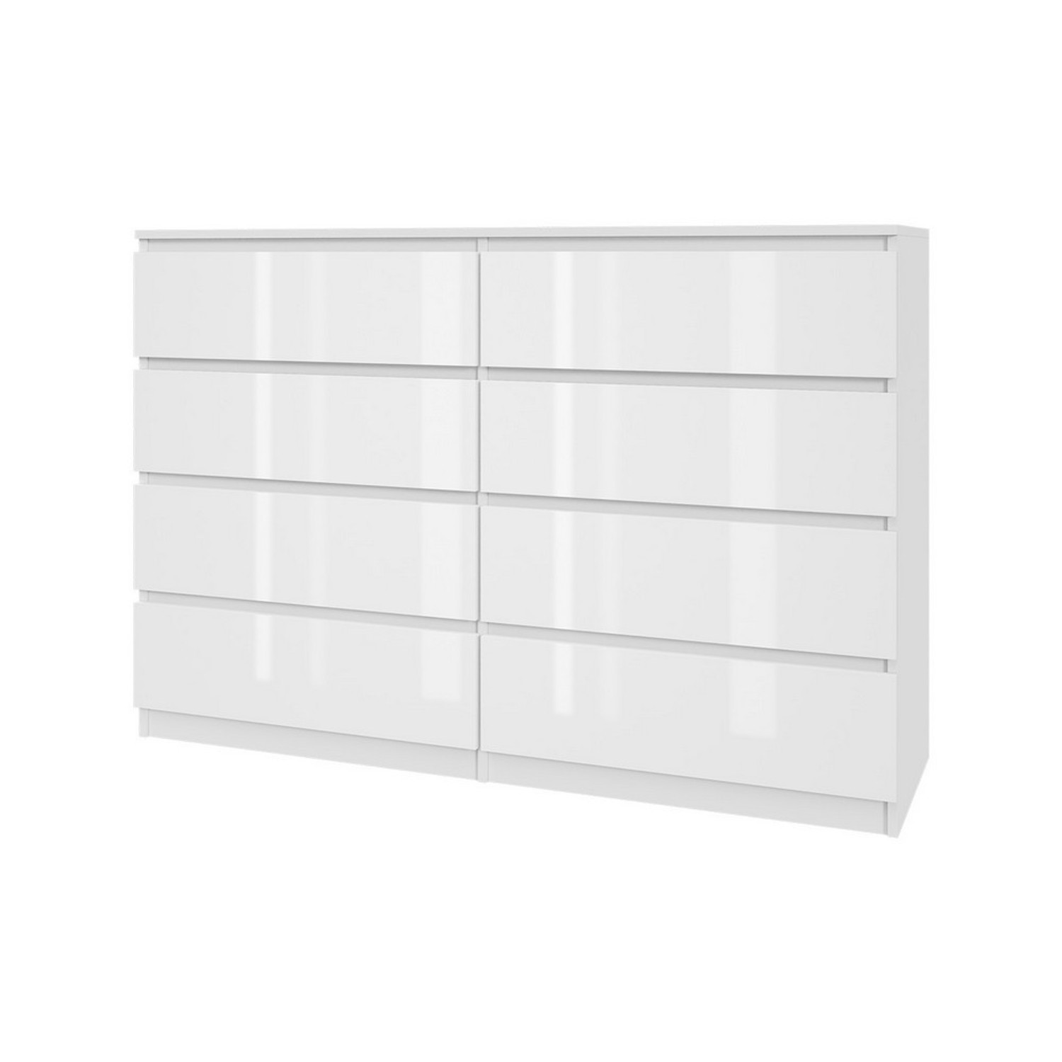 Komoda 140/8 - bílý lesk