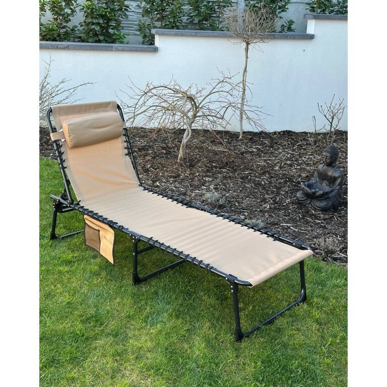 Aldotrade Zahradní rozkládací lehátko s taškou 190x58x30 cm