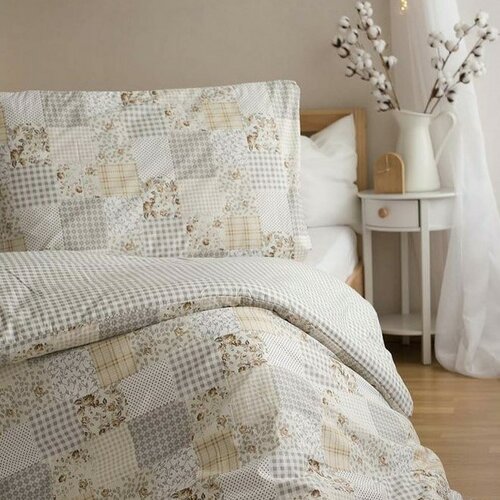 Bavlněné povlečení Patchwork béžová