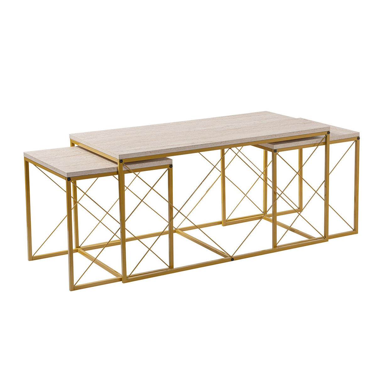 Konferenční stolek Defne Gold Travertine
