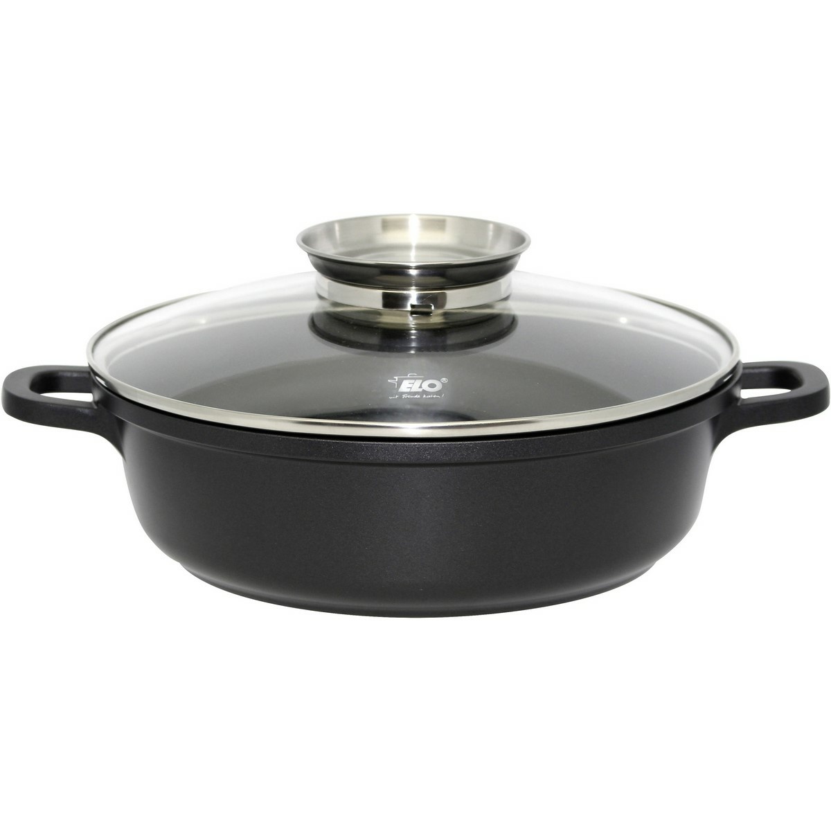 Elo 19628 Pekáč se skleněnou poklicí a aroma úchytem Alucast 28 cm