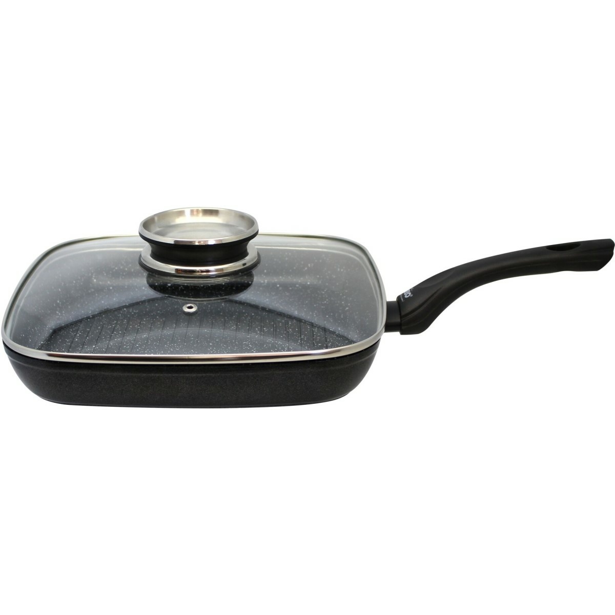 Elo 59828 Grilovací pánev se skleněnou poklicí a aroma úchytem Belugo 28 x 28 cm