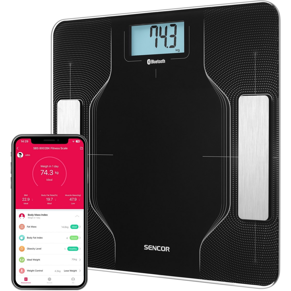 Sencor SBS 8002BK chytrá osobní fitness váha