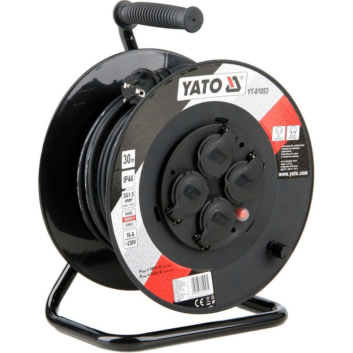 YATO YT-81053 Prodlužovací kabel na bubnu 30m 4 zásuvky