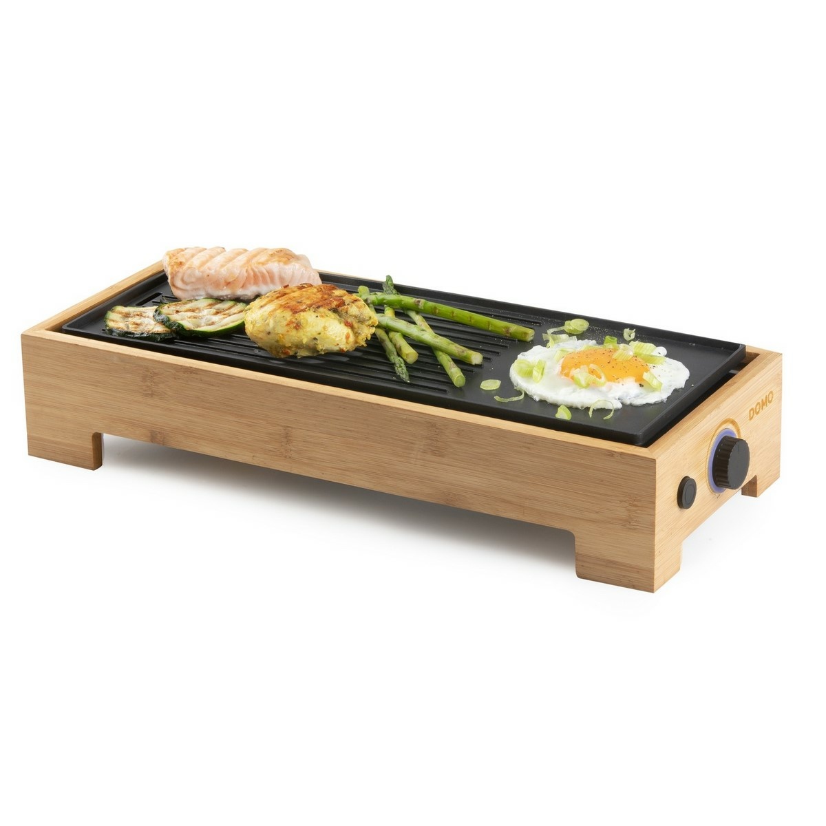 DOMO DO9270G stolní elektrický Plancha gril Bamboo Style