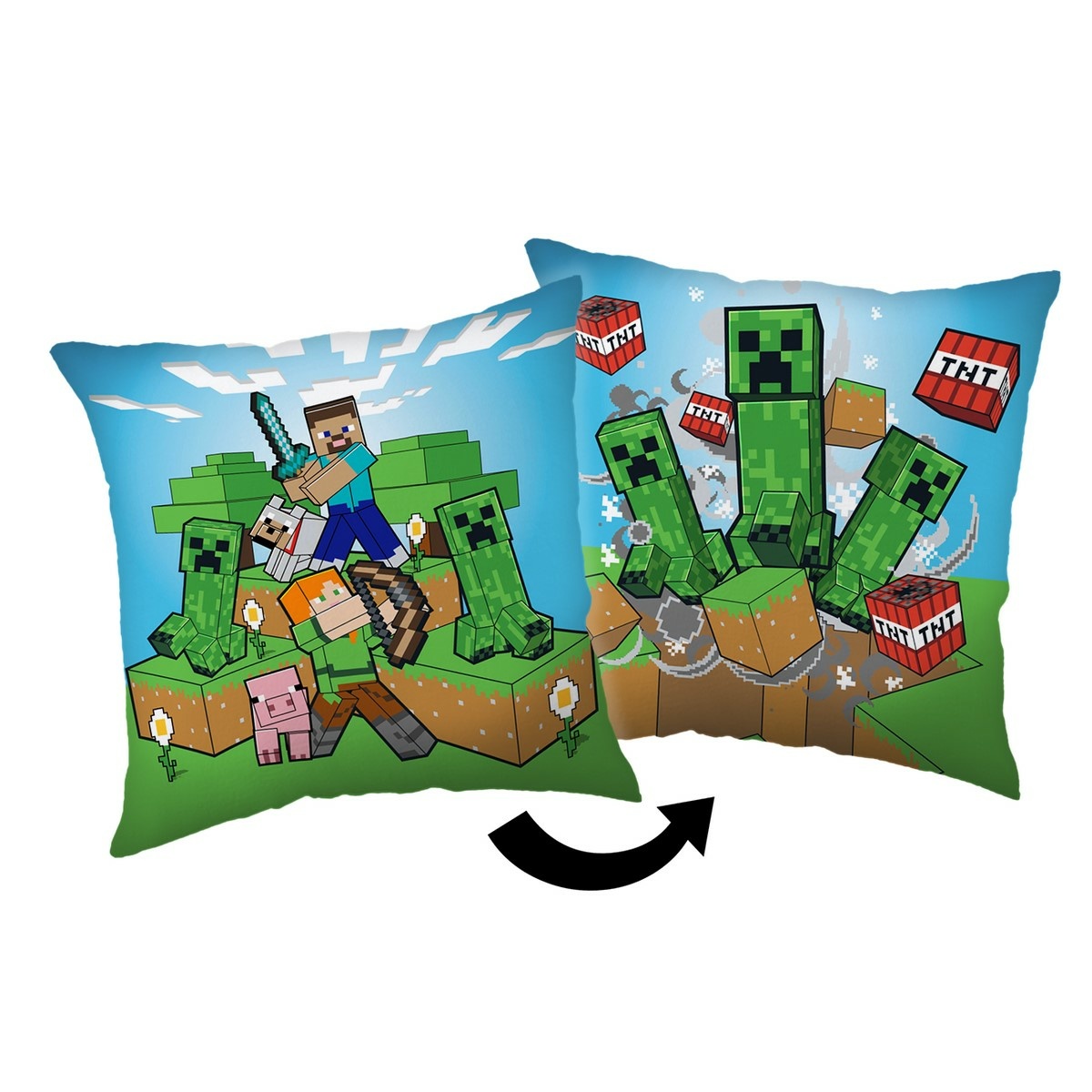 Jerry Fabrics Polštářek Minecraft Creeper rush