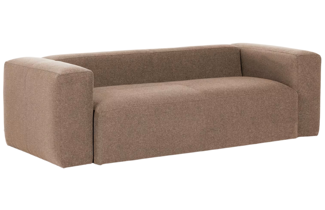 Kave Home Světle růžová trojmístná pohovka Blok 240 cm