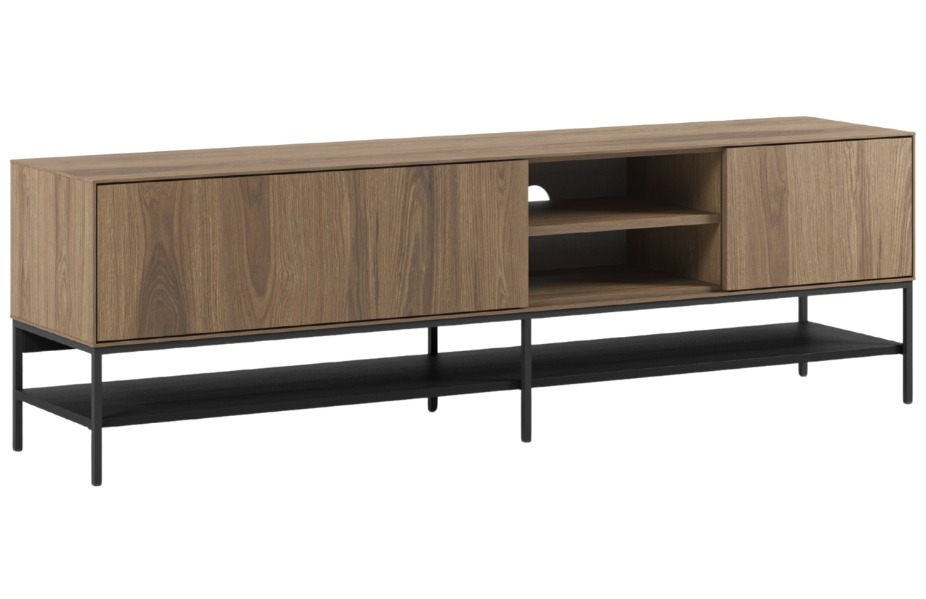 Marckeric Hnědo-černý TV stolek Amira 180 x 35 cm s dřevěným dekorem