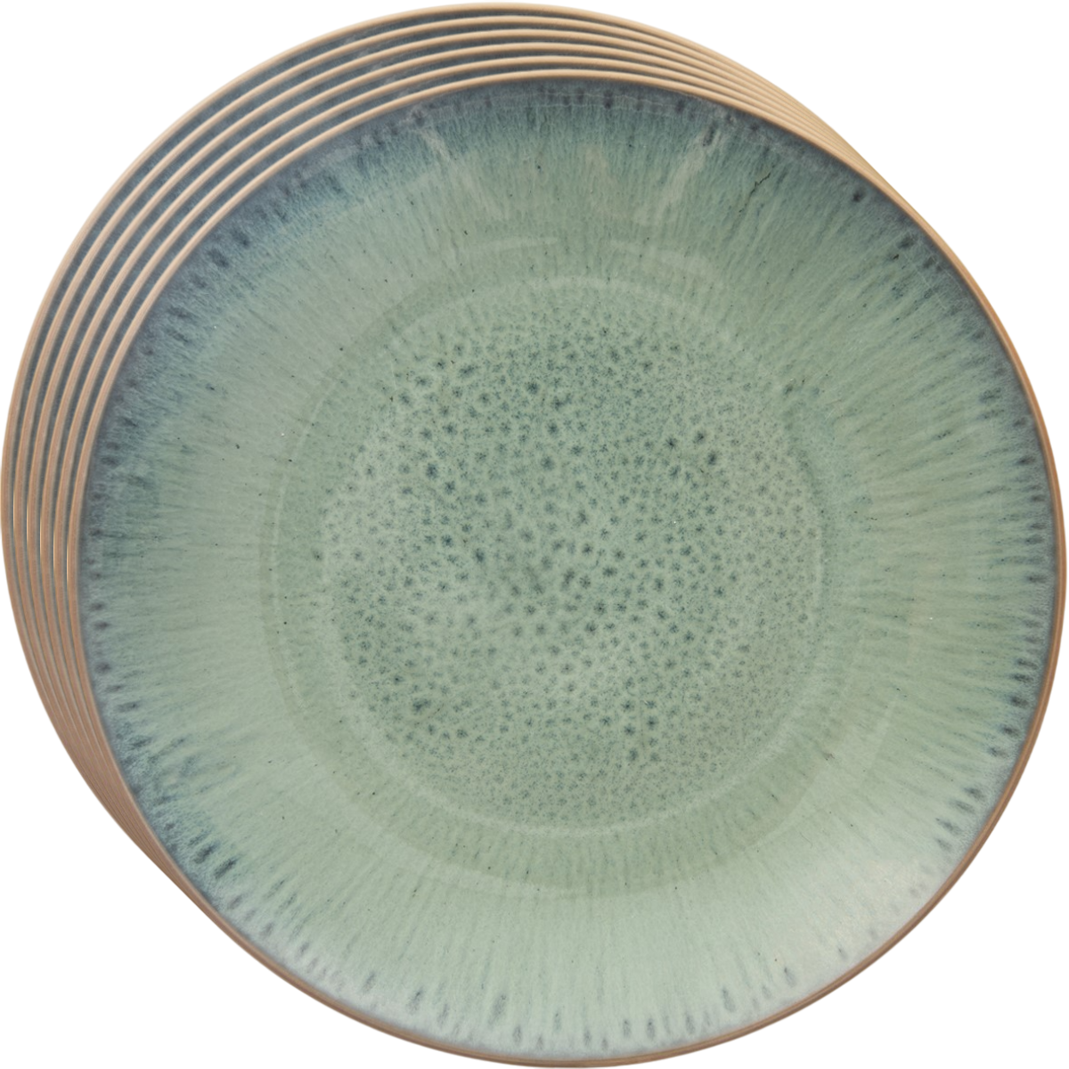 Orion Sada keramických mělkých talířů Glaze zelená 27 cm