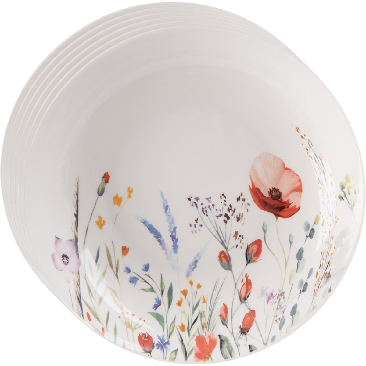 Orion Sada porcelánových hlubokých talířů Mák 20