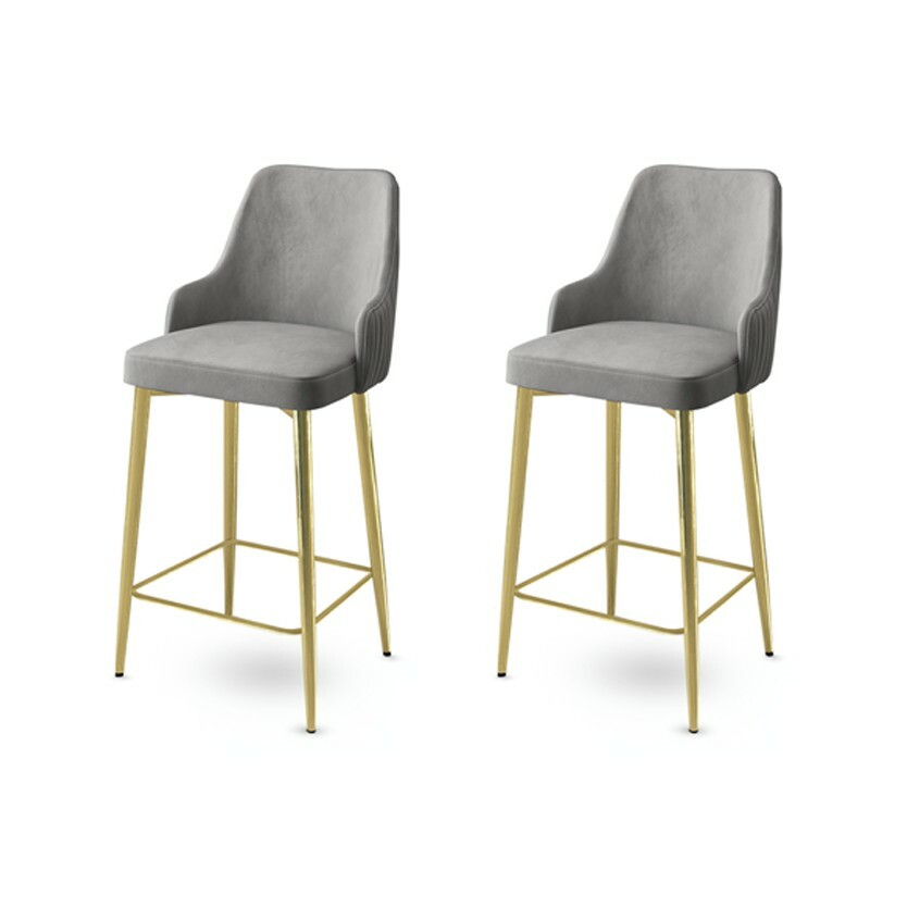 Sada barových židlí Enox Grey and Gold