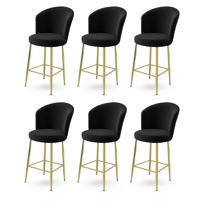 Sada barových židlí Fora Black and Gold
