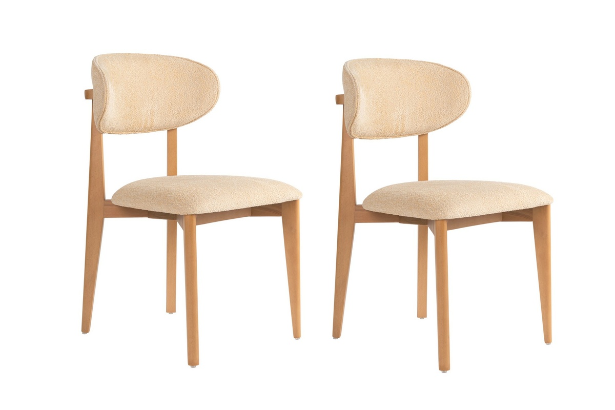 Sada jídelních židlí Lionte Beige and Light Oak