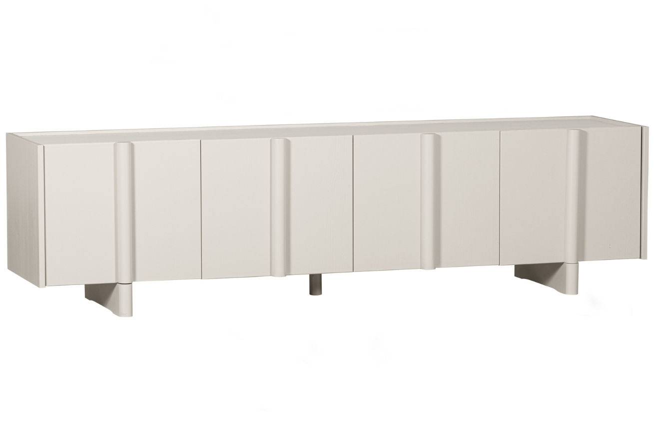 WOOOD Bílý borovicový TV stolek Almo 200 x 46 cm