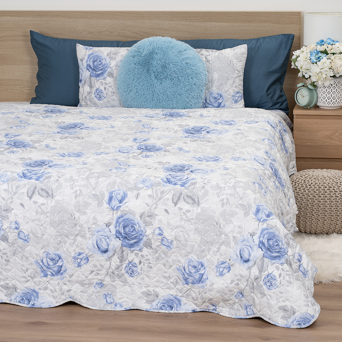 4Home Přehoz na postel Roses in blue