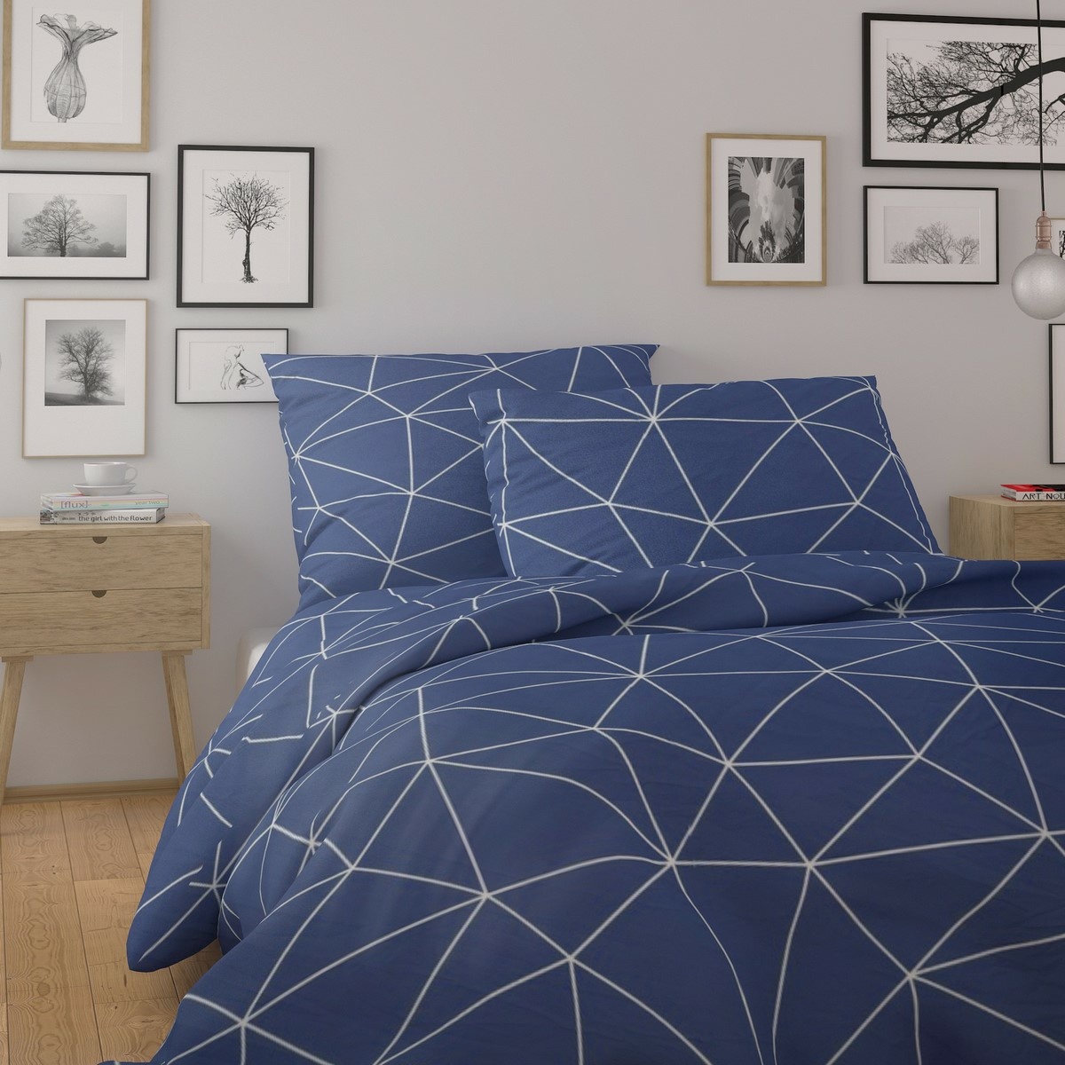 Kvalitex Bavlněné povlečení Nordic Grid modrá