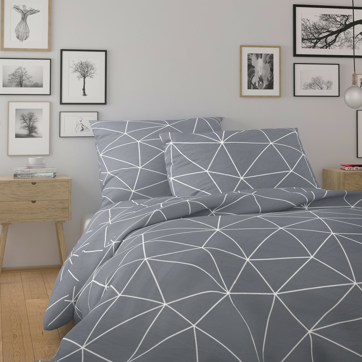 Kvalitex Bavlněné povlečení Nordic Grid šedá