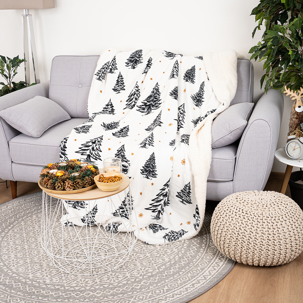 4Home Beránková deka Frosted Trees