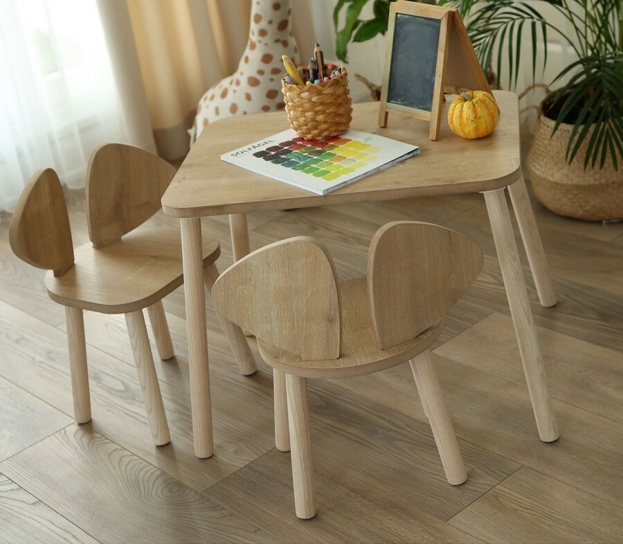 Dětská sada stolečku a židliček 2 ks Mickey Two Chair Set - Brown