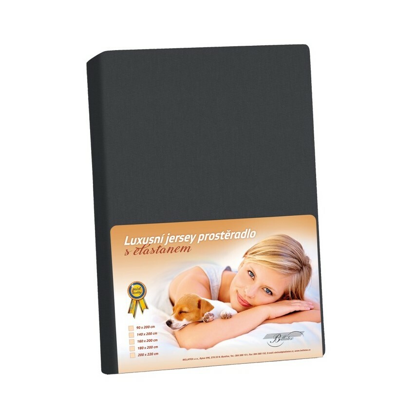 Jersey prostěradlo s elastanem černá