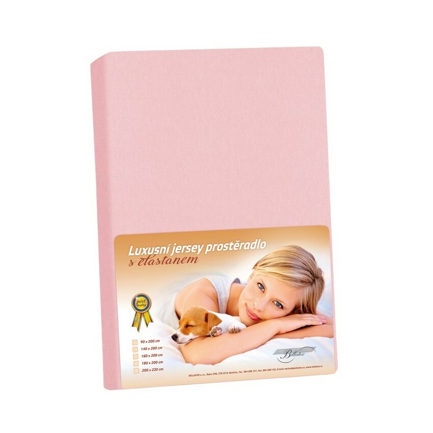 Jersey prostěradlo s elastanem růžová