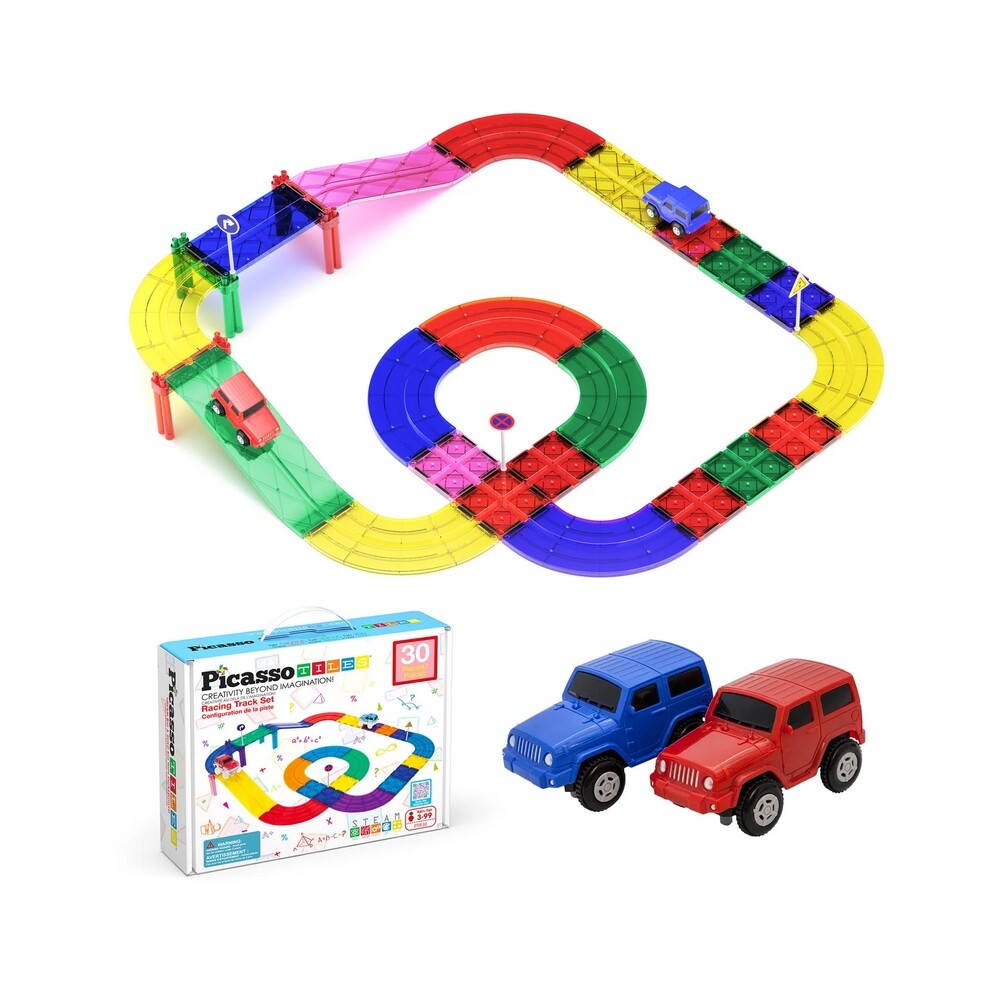 PicassoTiles magnetická autodráha 30 ks
