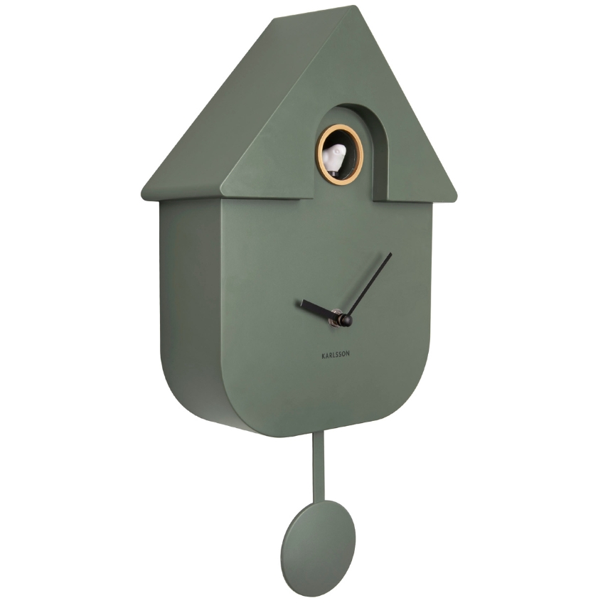 Present time Zelené kukačkové hodiny Modern Cuckoo