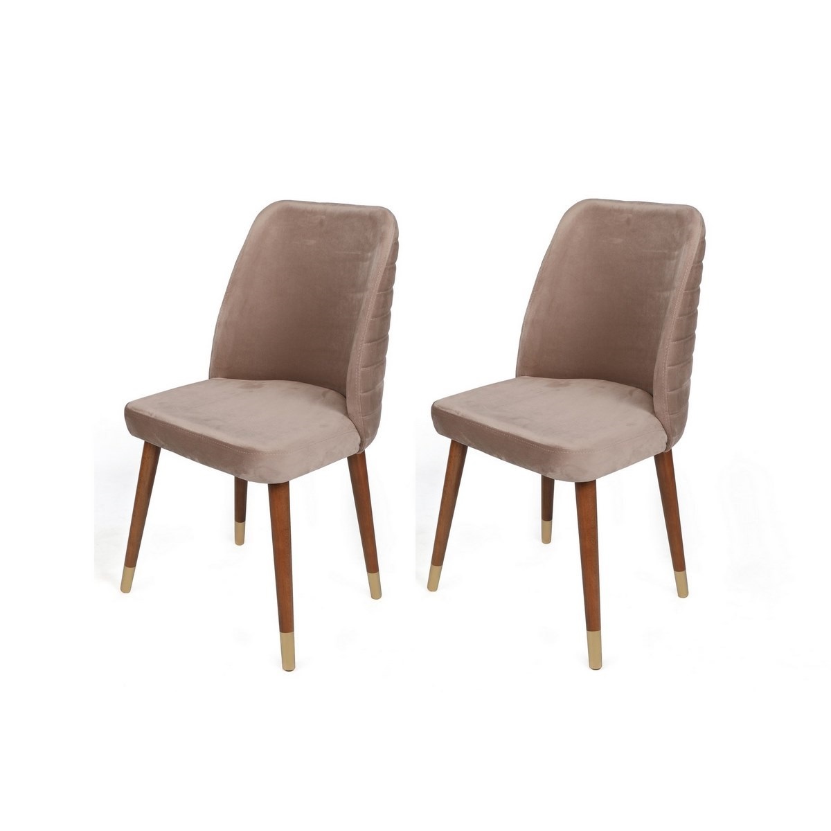 Sada jídelních židlí Hugo Beige and Walnut