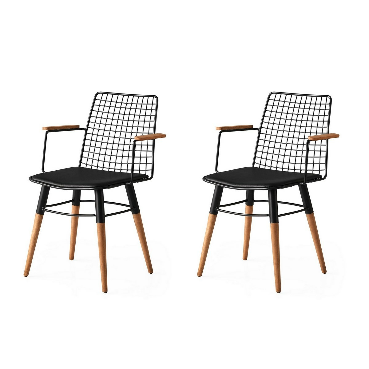 Sada jídelních židlí Trend Black and Walnut