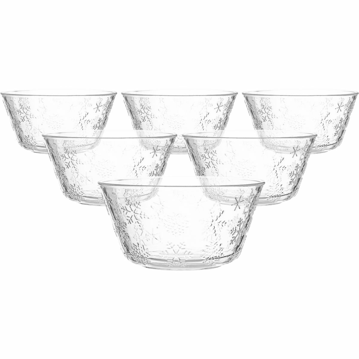 Altom Sada 6 skleněných misek Snowflakes 13 cm