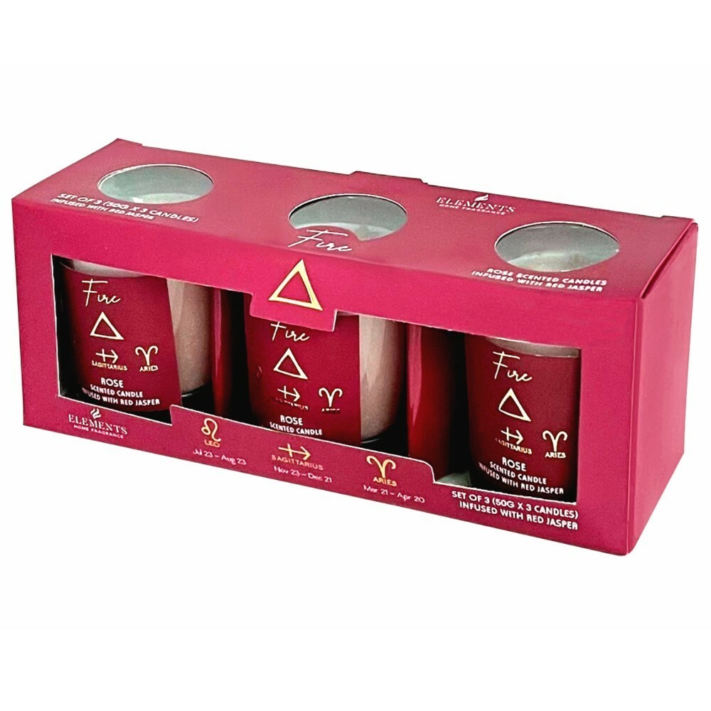 Arome Elements sada vonných svíček 3 ks Oheň