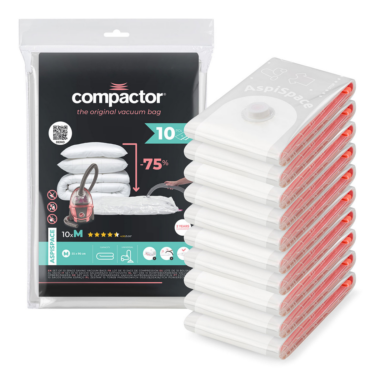 Compactor Sada vakuových úložných pytlů Aspispace M 70 l