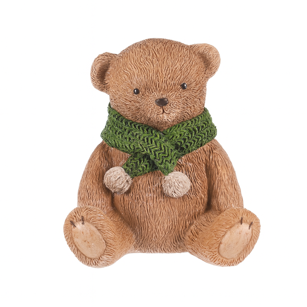 Dekorace Medvěd se zelenou šálou