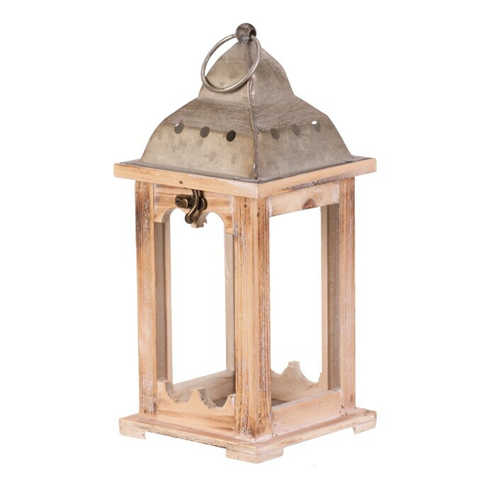 Dřevěná lucerna kovová stříška