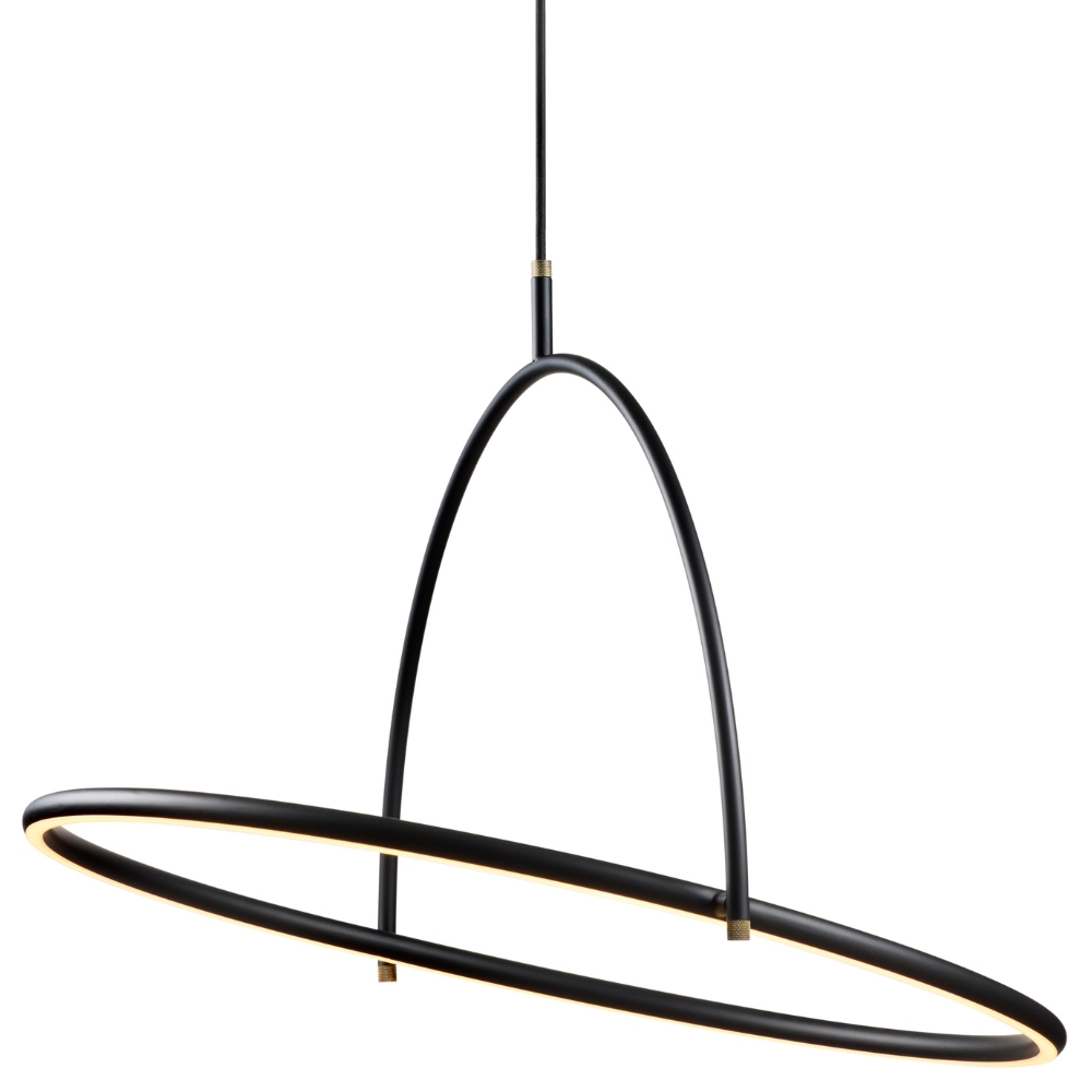 Halo Design Černé kovové závěsné LED světlo Tilt 60 cm