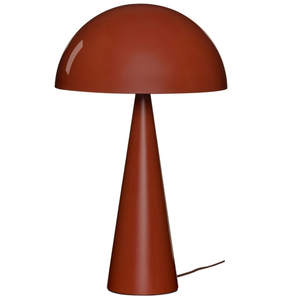 Hnědočervená kovová stolní lampa Hübsch Mush 50 cm