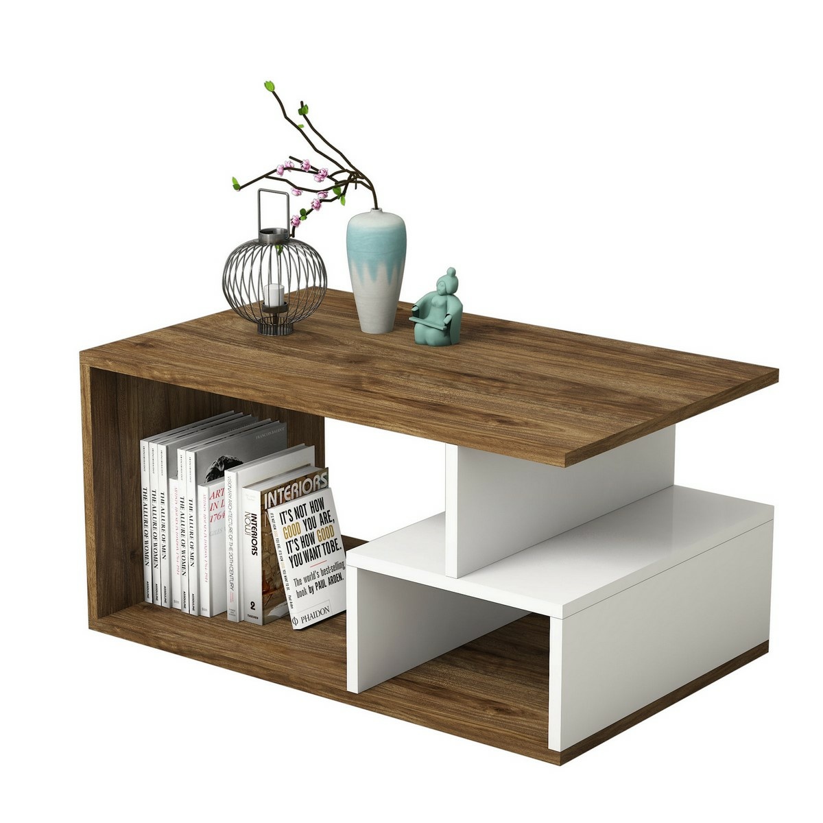 Konferenční stolek Arte White and Dark Walnut