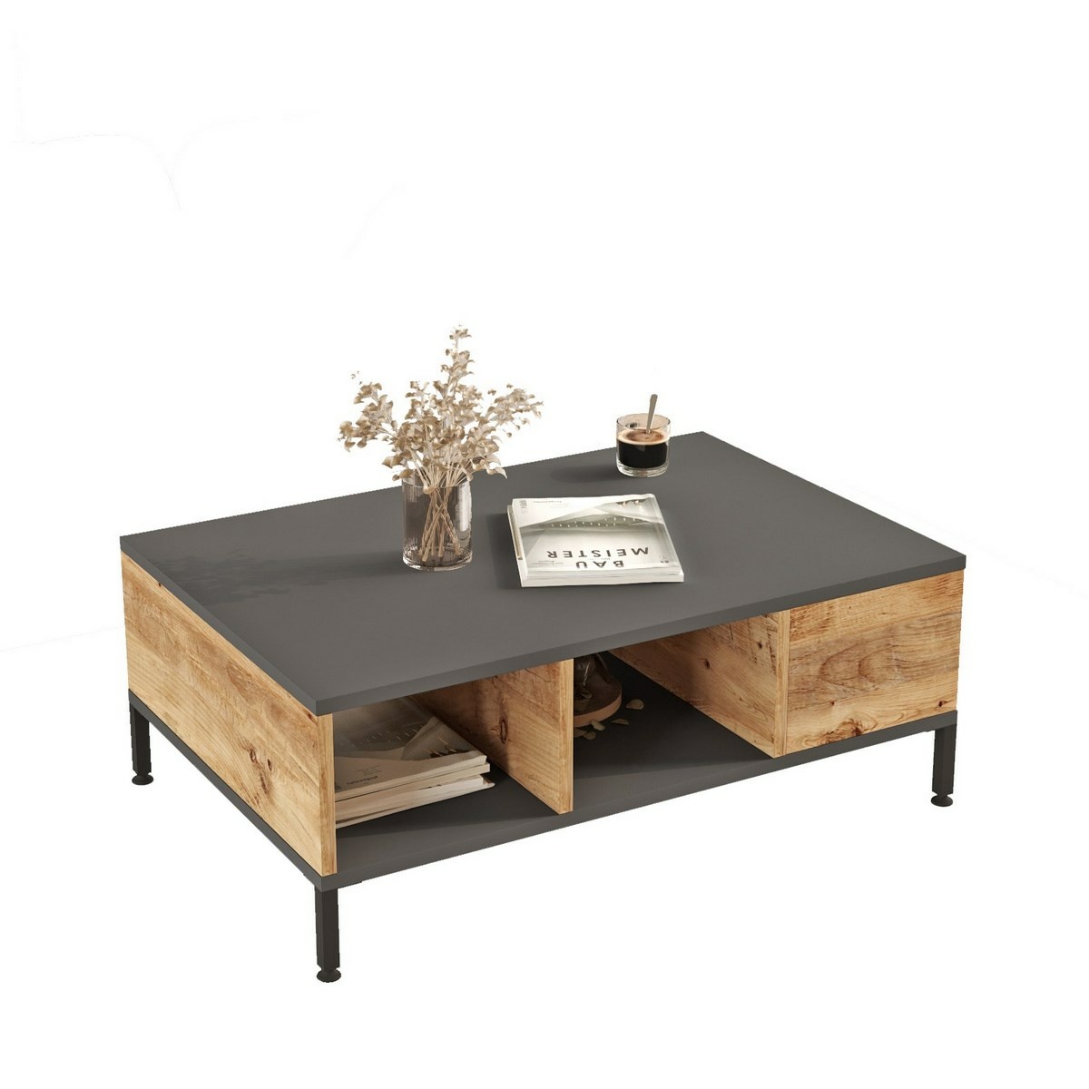 Konferenční stolek Role Anthracite and Atlantic Pine