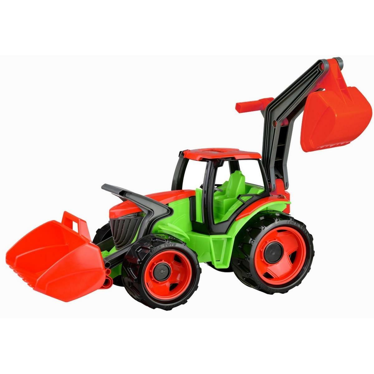 Lena Velký traktor se lžící a bagrem plast zeleno-červený