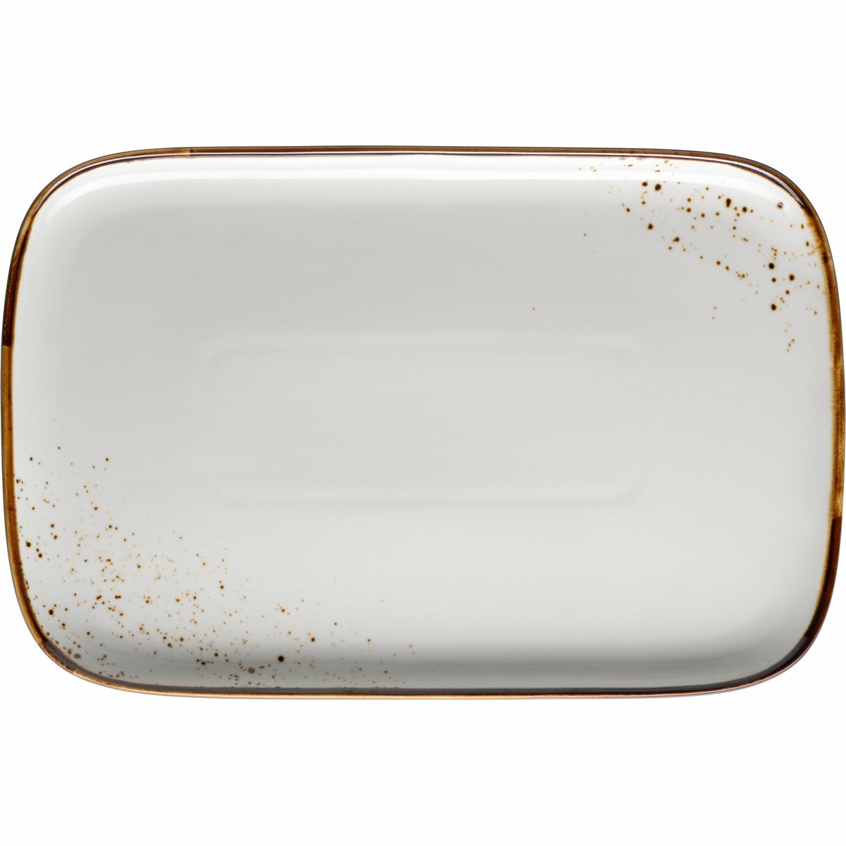 Mäser Obdélníkový tác Pintar White hnědé tečky 30 x 20 x 2 cm