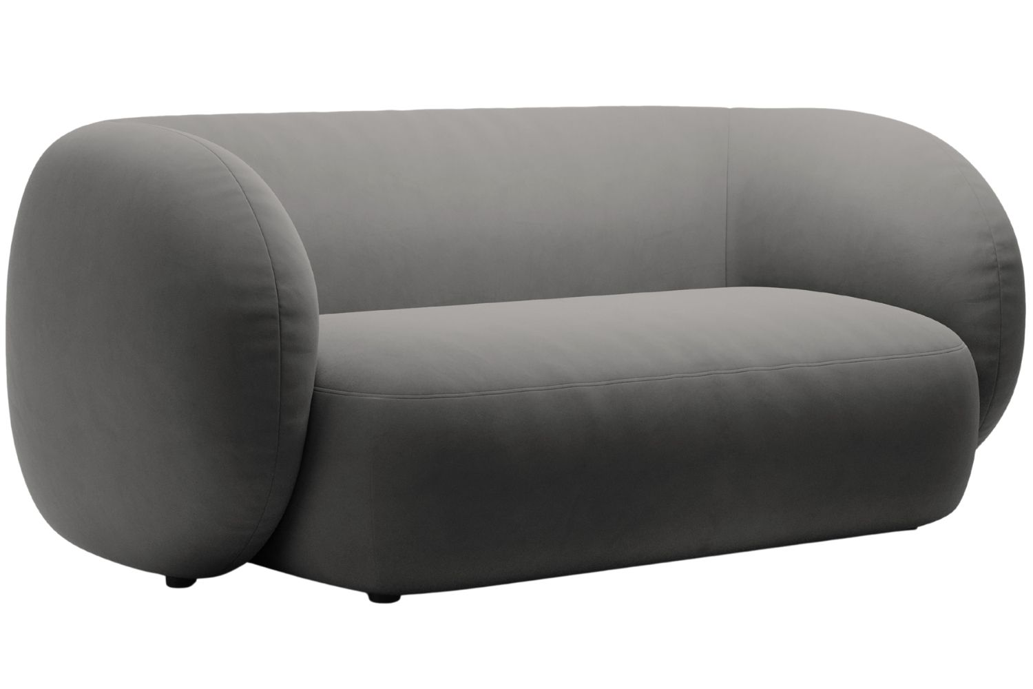 Micadoni Tmavě šedá sametová dvoumístná pohovka Kate 183 cm