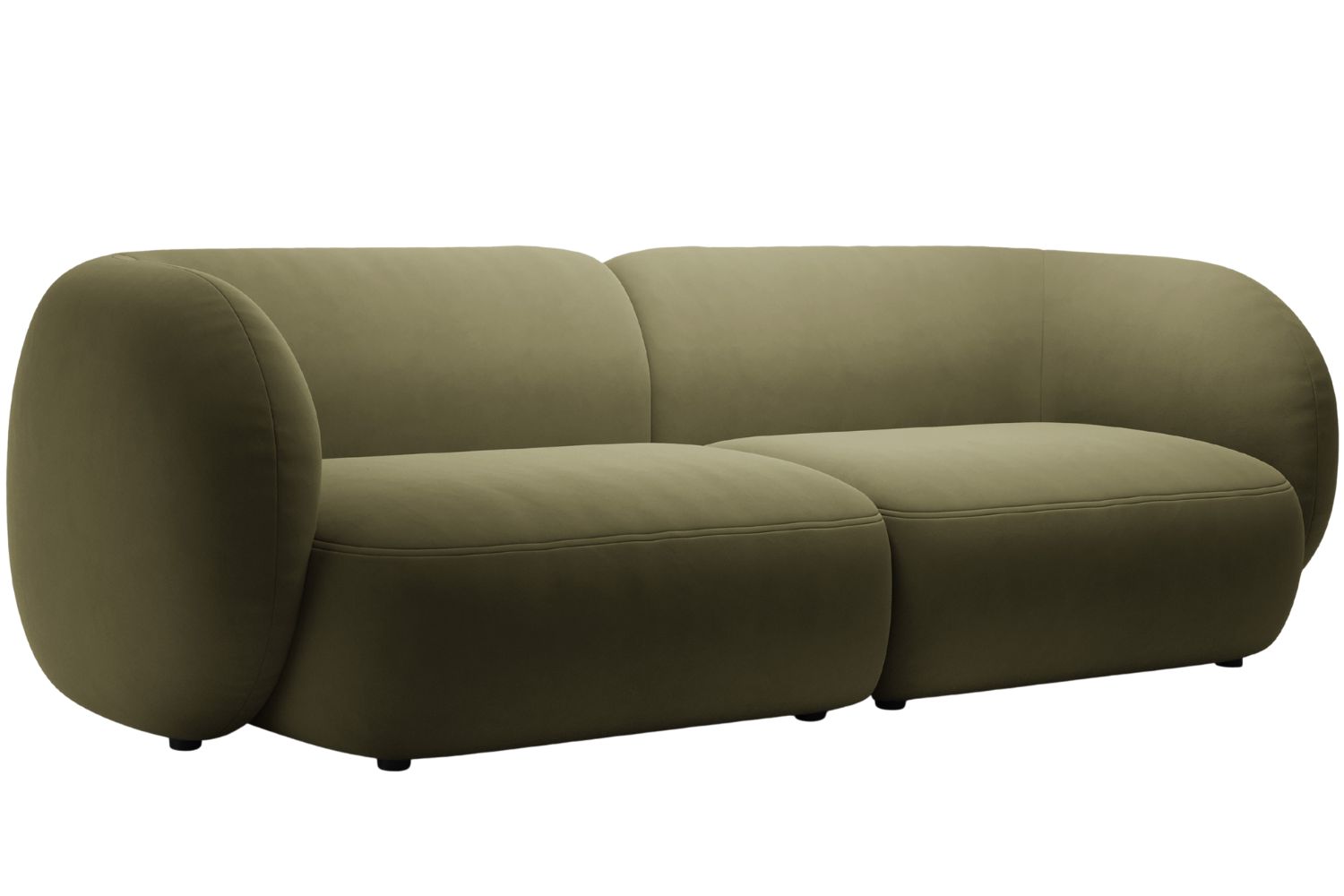 Micadoni Zelená sametová čtyřmístná pohovka Kate 243 cm